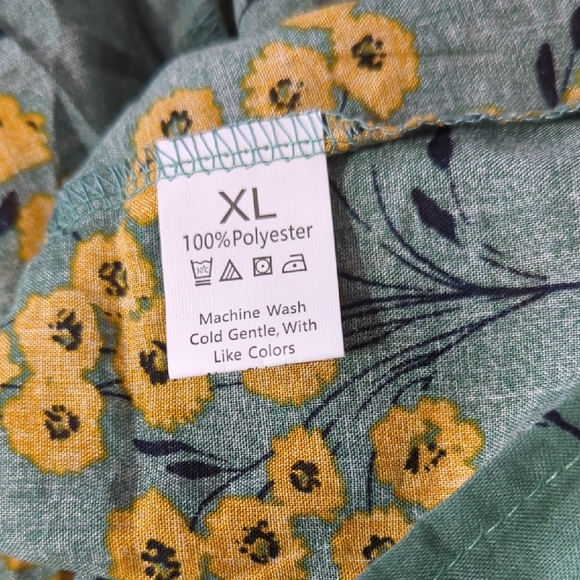 Floral Green and Yellow Maxi Dress - Picture 3 of 3